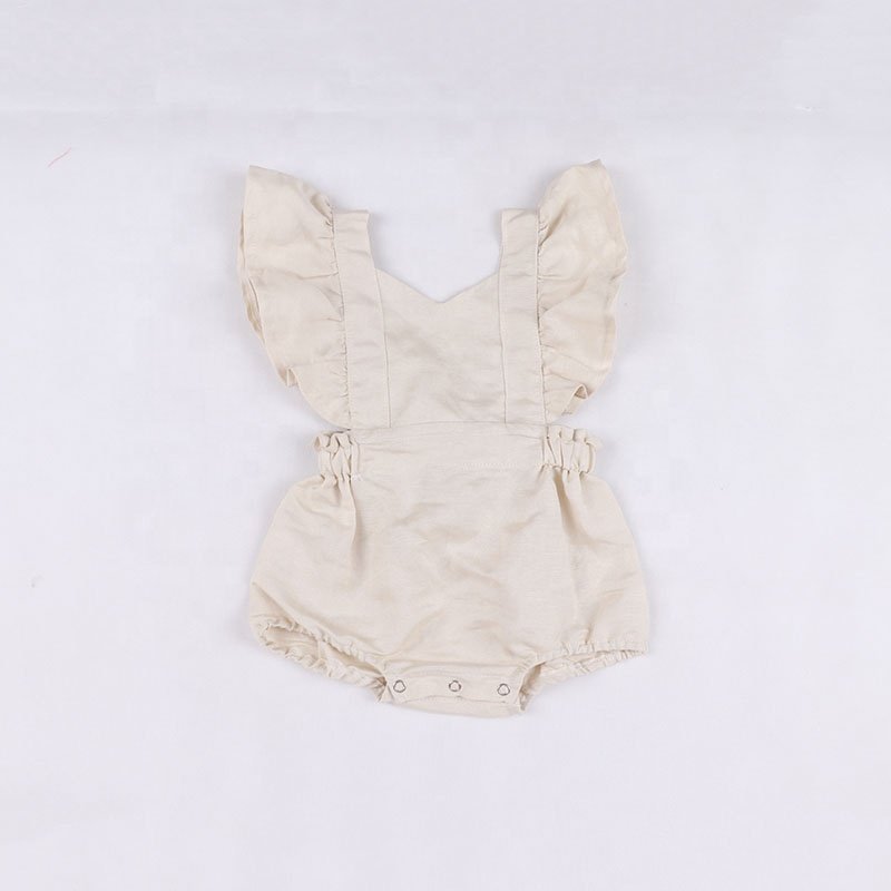 Country Baby Clothes Cash Baby Bodysuits Backless Flutter Sleeves Tutu Romper Baby Plaid Cute Ruffle Romper