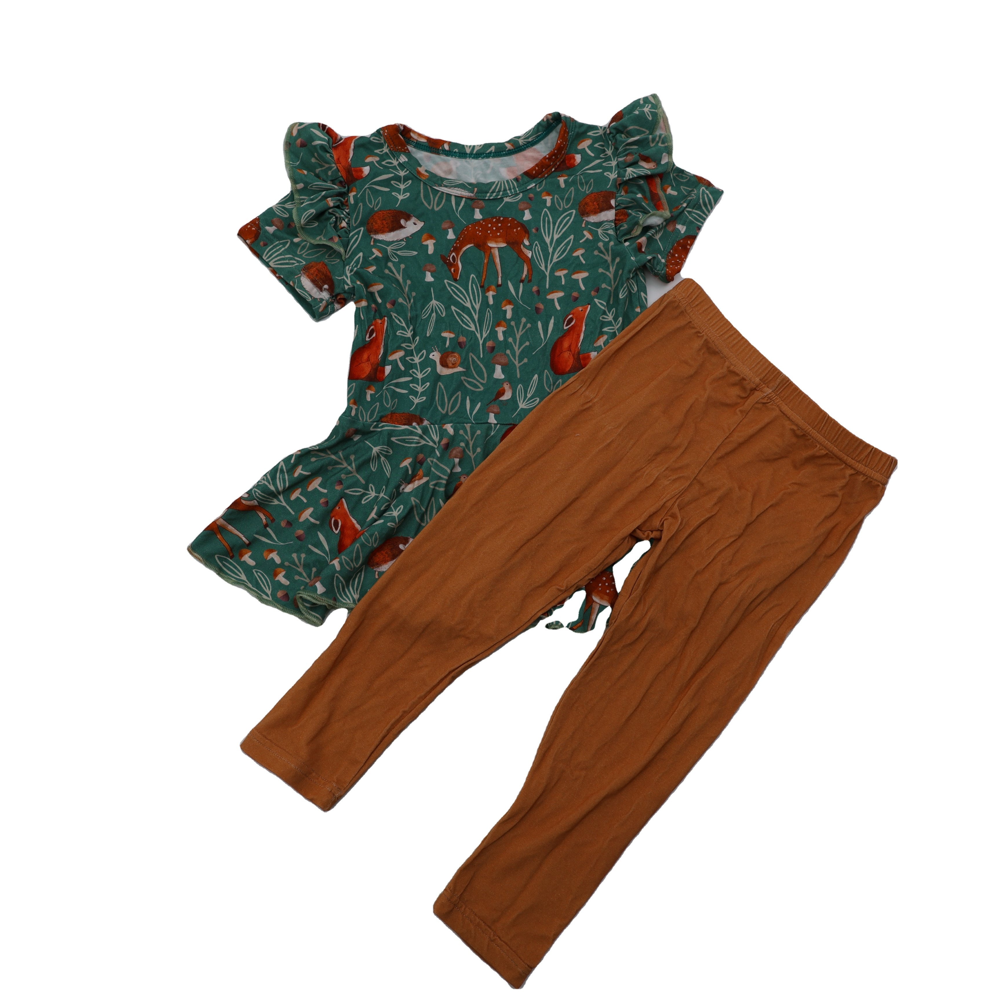 Qingli Oem Fashionable Baby Girl Plaid Printed Sleeveless Shirt With Leggings 2 Piece Baby Girl Party Outfit