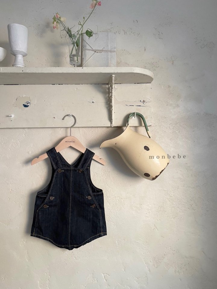 Wholesale Baby Boys And Girls Clothes Bodysuit Solid Denim Overall Toddler Sleeveless Button Romper