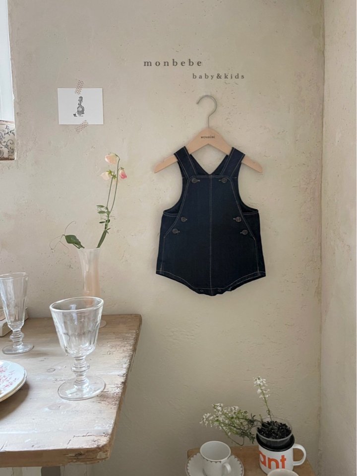 Wholesale Baby Boys And Girls Clothes Bodysuit Solid Denim Overall Toddler Sleeveless Button Romper