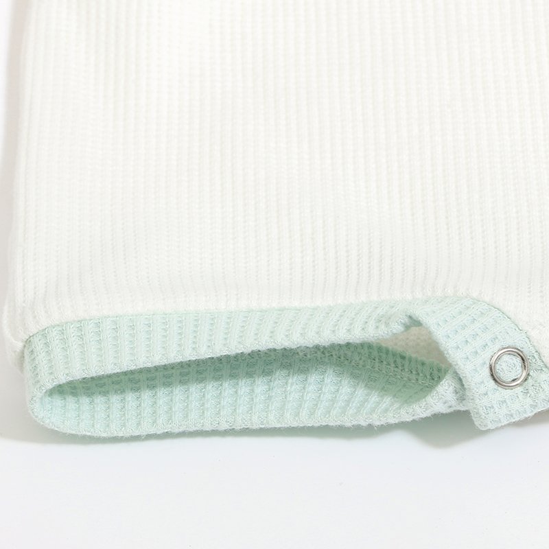 Wholesale Long Sleeve Infants Clothing Autumn Stitching Design Plain Jumpsuit Cotton Baby Sweatshirt Romper Clothes