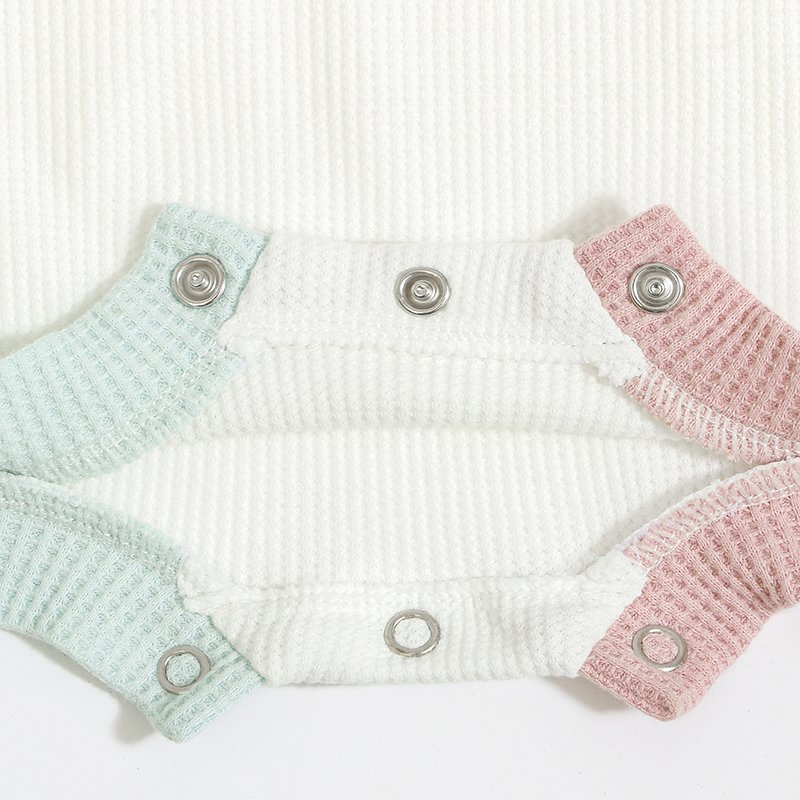 Wholesale Long Sleeve Infants Clothing Autumn Stitching Design Plain Jumpsuit Cotton Baby Sweatshirt Romper Clothes