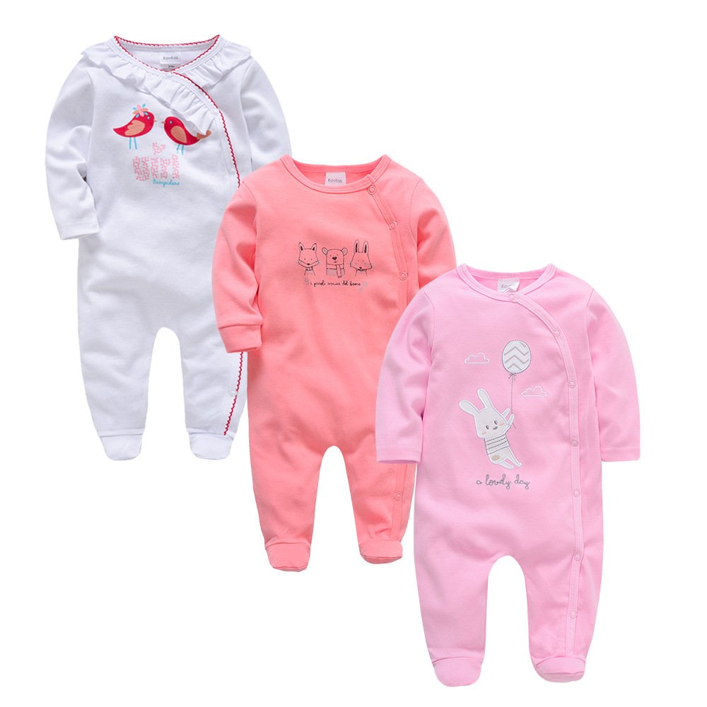 Multi pattern kids 100% Cotton 3pcs/set infant footed romper pajamas baby clothes rompers baby rompers newborn