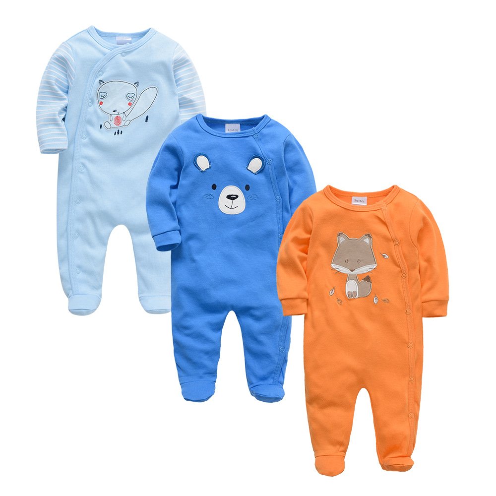 Multi pattern kids 100% Cotton 3pcs/set infant footed romper pajamas baby clothes rompers baby rompers newborn