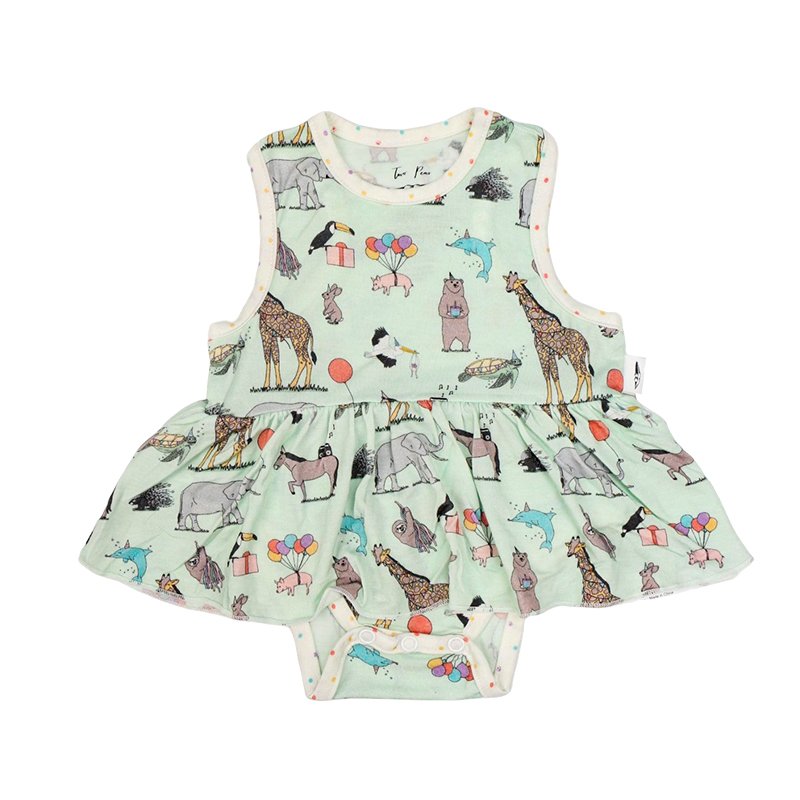 Organic bamboo baby skirted bodysuit newborn girl organic kids pajamas baby romper dress sleeveless baby girl twirl bodysuit