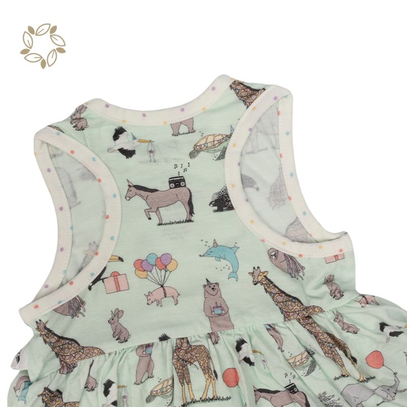 Organic bamboo baby skirted bodysuit newborn girl organic kids pajamas baby romper dress sleeveless baby girl twirl bodysuit
