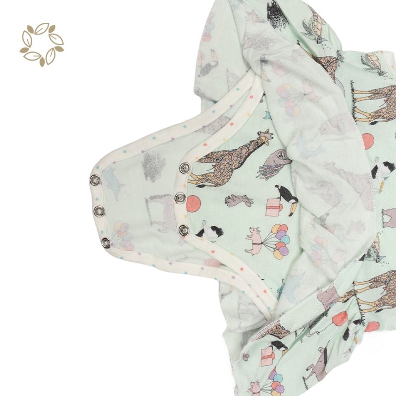 Organic bamboo baby skirted bodysuit newborn girl organic kids pajamas baby romper dress sleeveless baby girl twirl bodysuit