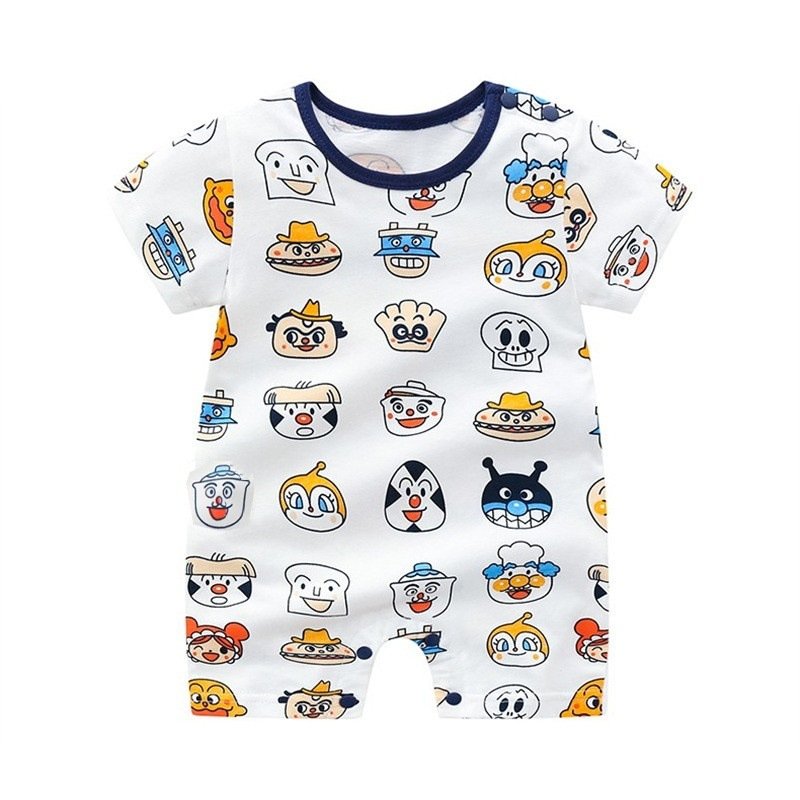 Factory Sale Baby Romper Summer Newborn Thin Bodysuit Pure Cotton Short-sleeved Baby Romper Cute Cartoon Printed Romper
