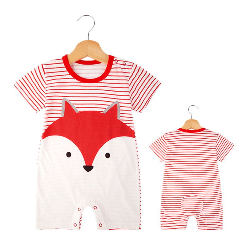 Factory Sale Baby Romper Summer Newborn Thin Bodysuit Pure Cotton Short-sleeved Baby Romper Cute Cartoon Printed Romper