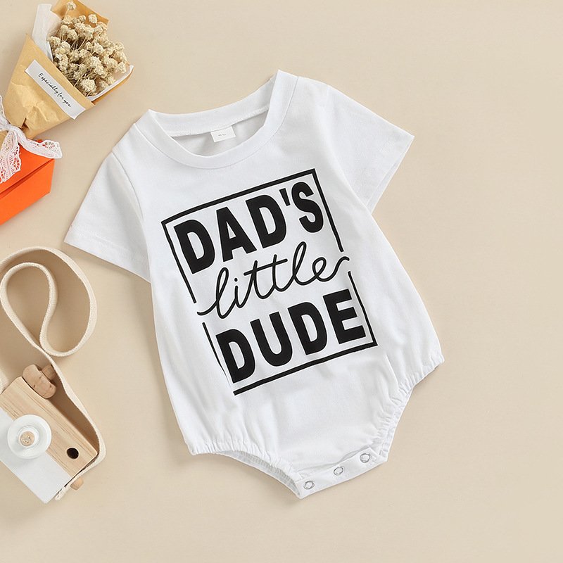 MAMA Father Day Babe Short Sleeve Girls One Piece Boys Baby Romper