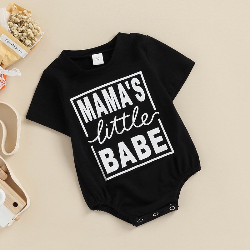 MAMA Father Day Babe Short Sleeve Girls One Piece Boys Baby Romper