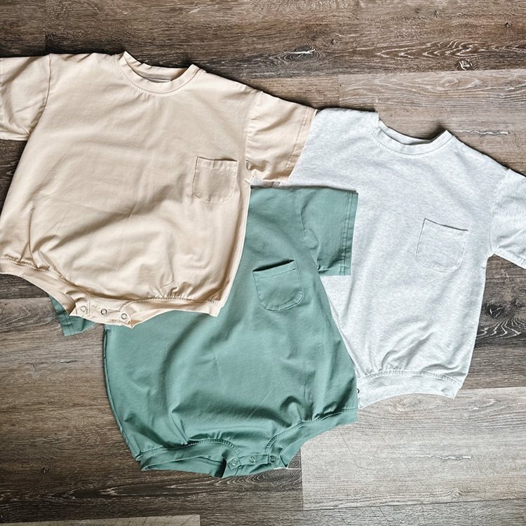 Hot selling custom logo solid color short sleeve rompers for kids comfortable baby romper