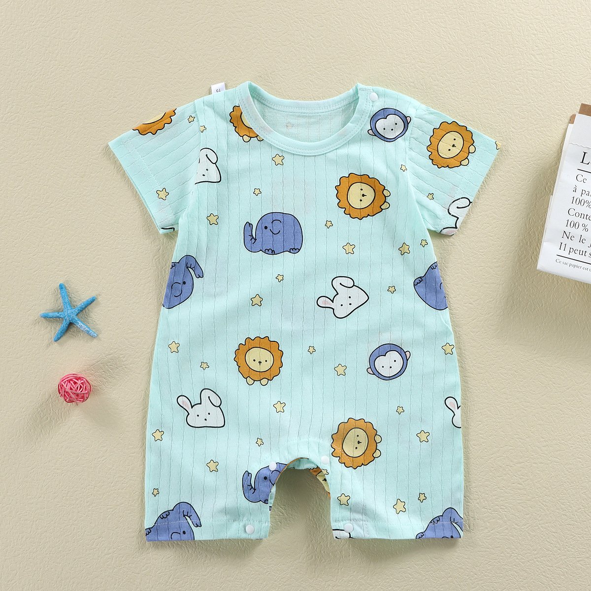 Newborn cotton white chunky hello world duck cream ribbed tshirt striped textured baby romper with frills baby