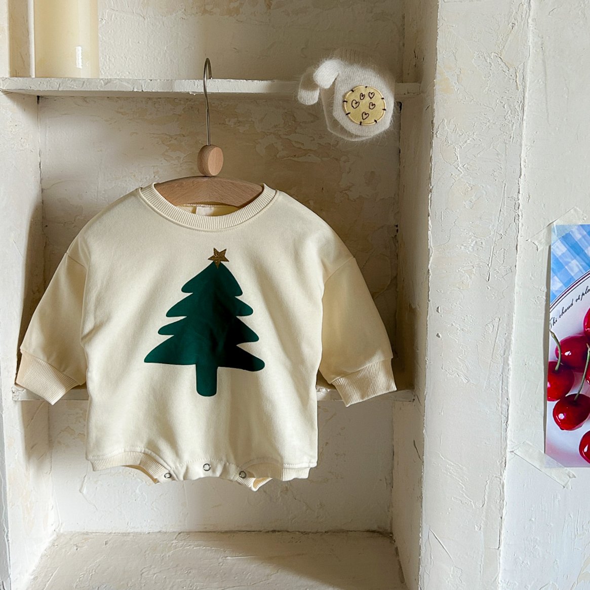 Infant Christmas Jumpsuit Autumn Baby Long Sleeve Bodysuit Christmas Tree Printing Clothes Romper