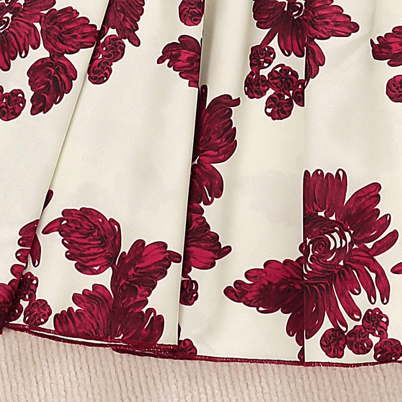 2024 Summer Girls Dress 4-7 Years Casual Short Sleeve Printed Flower Baby Skirts