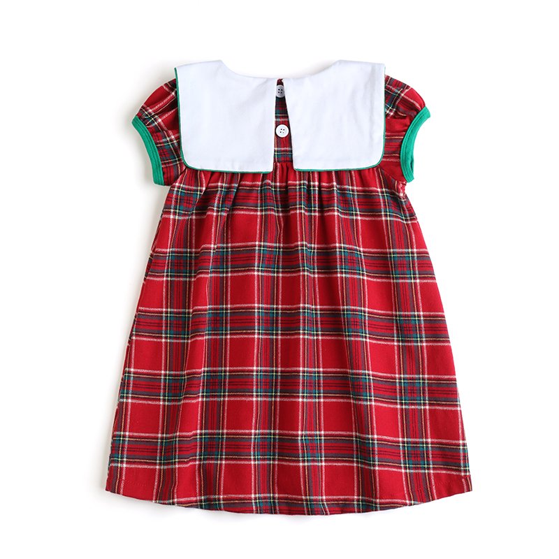Cuteness Christmas toddler girls clothing sets flannel green plaid matching baby rompers wholesale