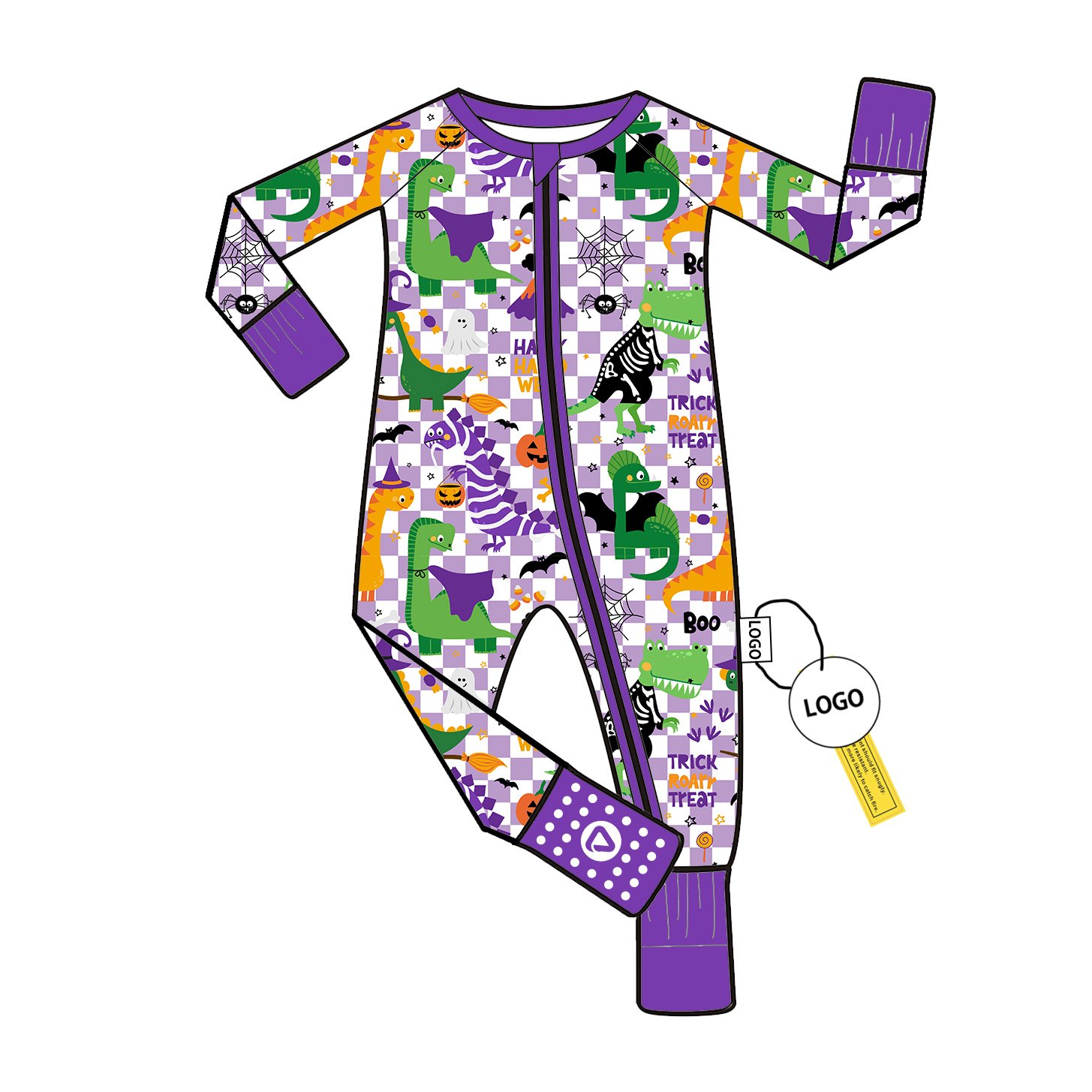 Custom Print Bamboo Fabric Newborn Baby Infant Rompers Clothes Onesie Zipper Bamboo Viscose Toddler Pajamas Sleeper Clothes