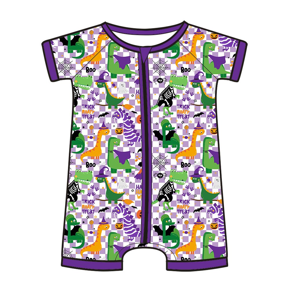 Custom Print Bamboo Fabric Newborn Baby Infant Rompers Clothes Onesie Zipper Bamboo Viscose Toddler Pajamas Sleeper Clothes