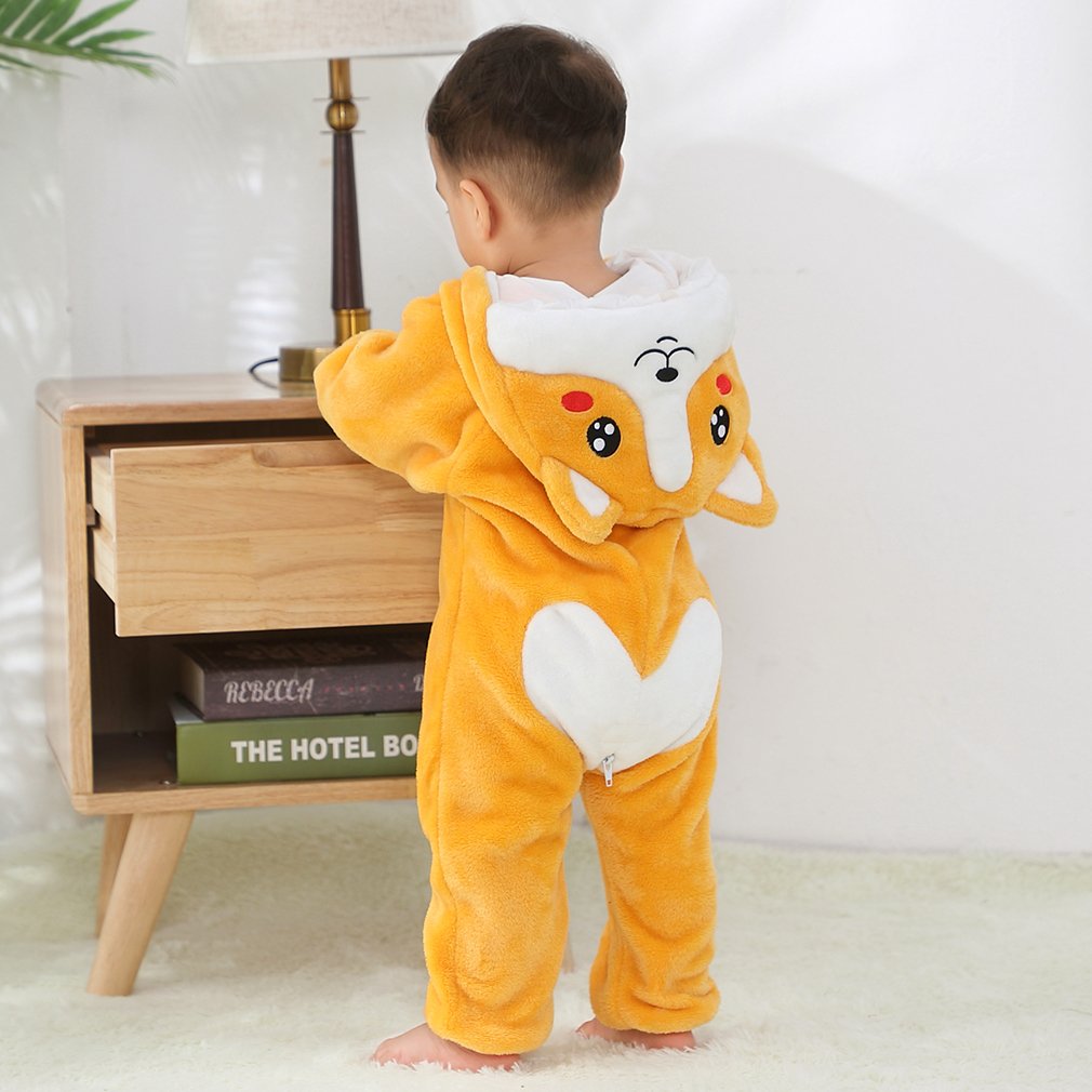 MICHLEY Hot Romper Dog Flannel One Piece Jumpsuits Baby Overalls for Boys Animal Full Sleeve Winter Girls Custom Made Unisex