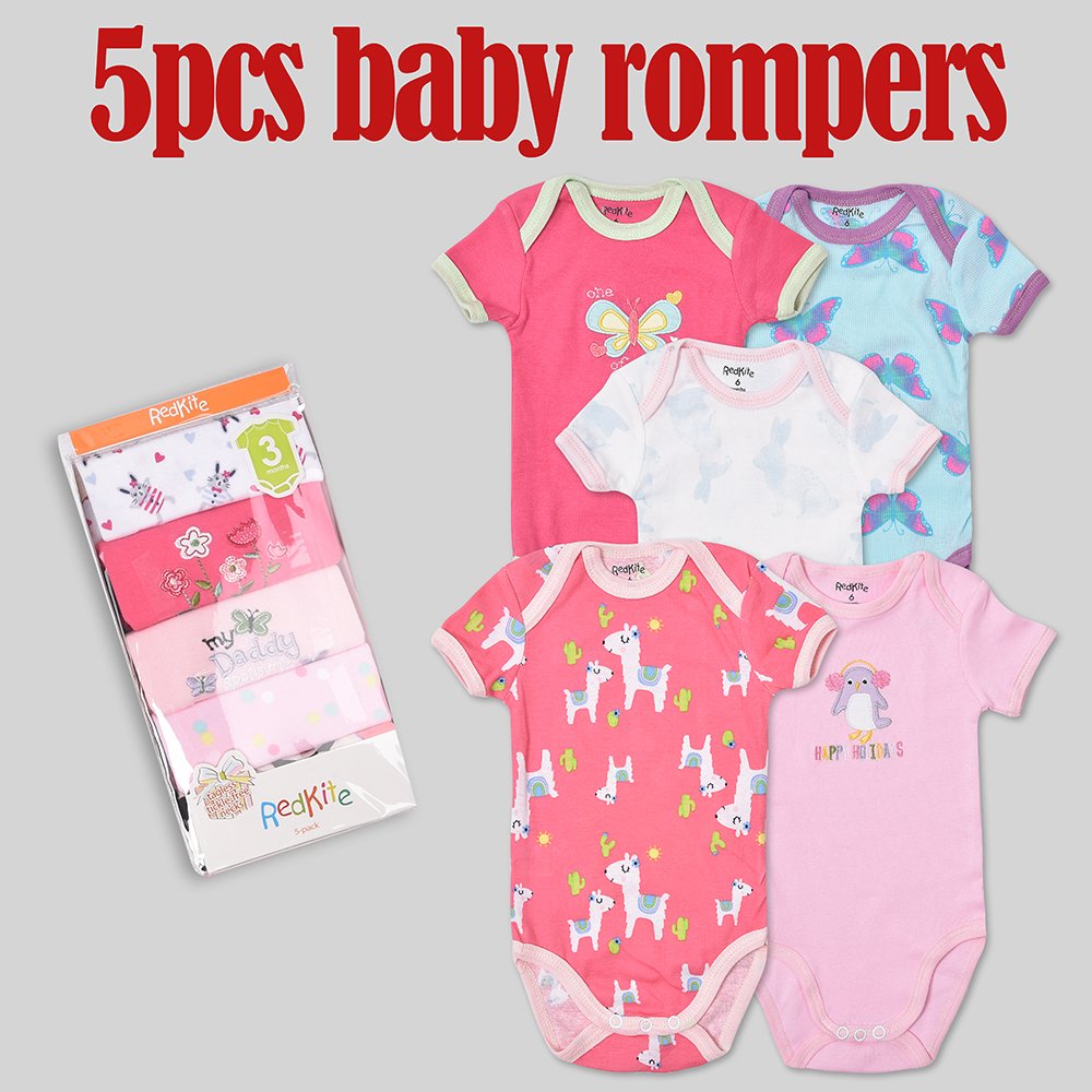 Wholesale baby clothes cotton newborn jumpsuits short sleeve 5 piece baby rompers wholesale