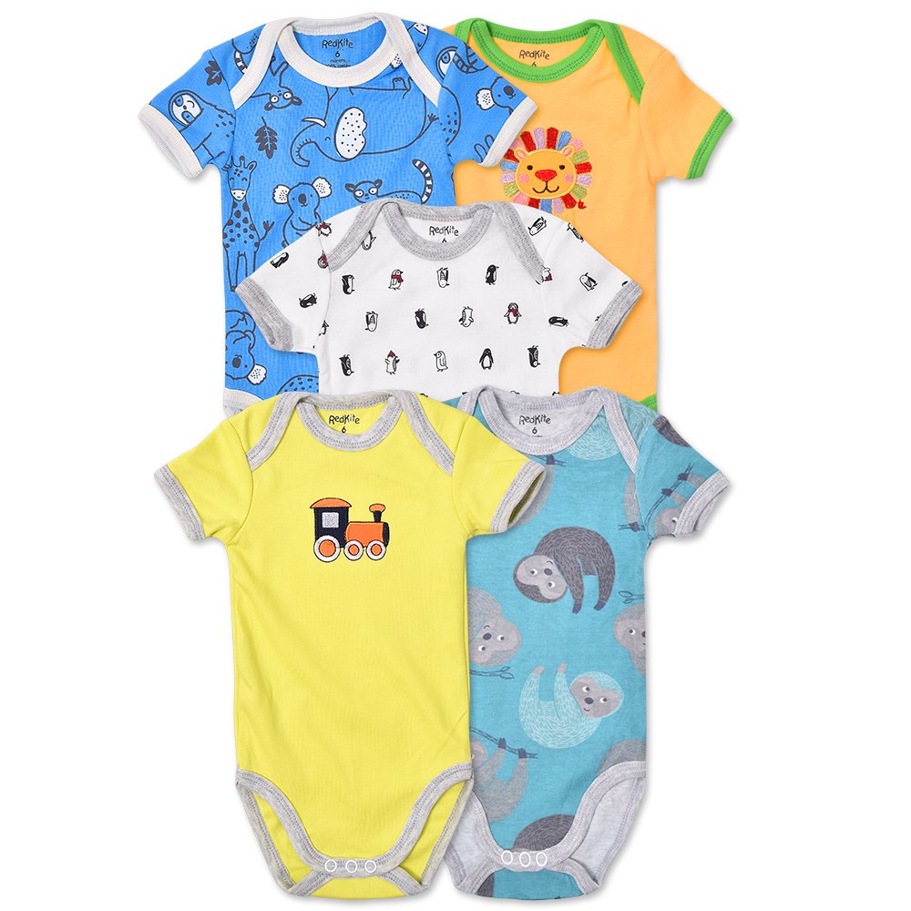Wholesale baby clothes cotton newborn jumpsuits short sleeve 5 piece baby rompers wholesale