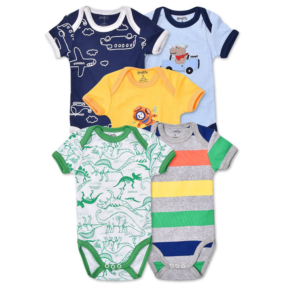 Wholesale baby clothes cotton newborn jumpsuits short sleeve 5 piece baby rompers wholesale