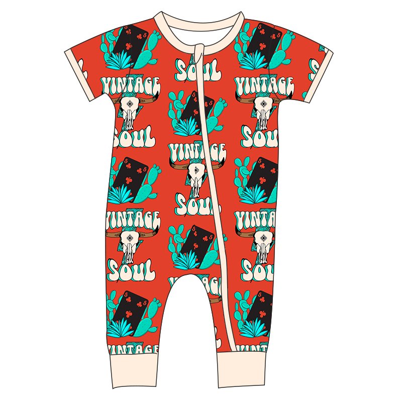 Wholesale Autumn Kids Baby Sweatshirt Romper Halloween Printed Flutter Sleeve Toddler Baby Loose Leotard