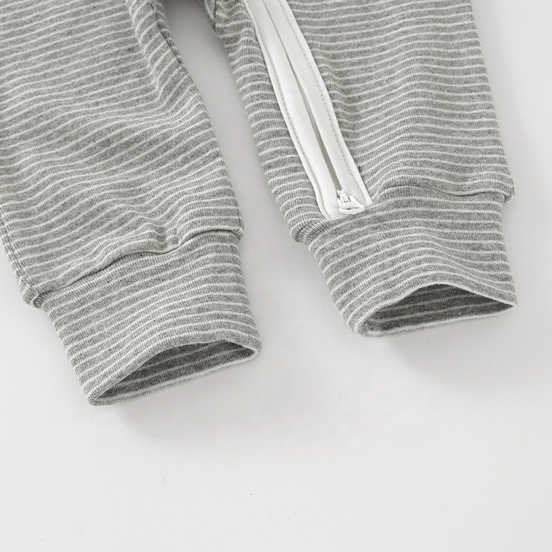 Soft Feeling GOTS certificated Strip Rib Baby Playsuit, Baby Sleepsuit, Baby Clothes