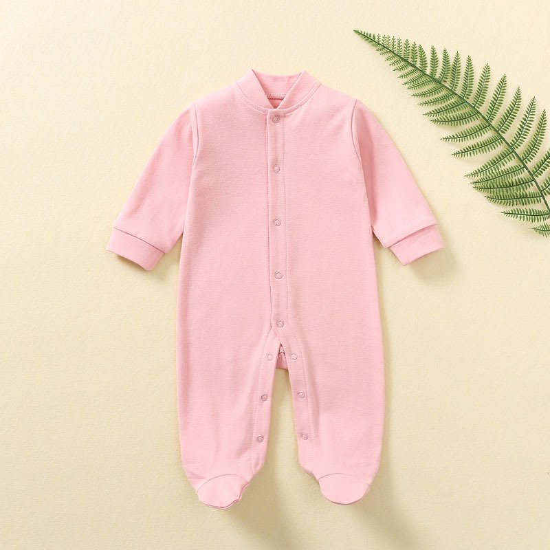 Hot Selling Long Sleeve 100% Cotton Newborn Footed Rompers Infant Bebe Clothes Overalls Pajamas Baby Romper