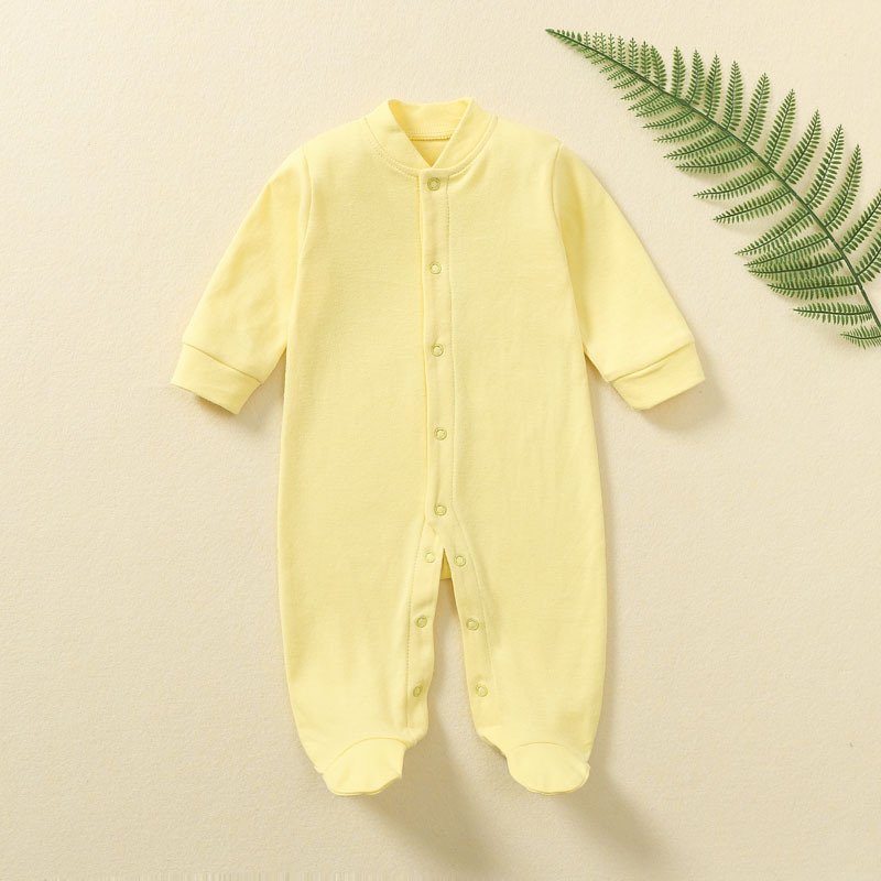Hot Selling Long Sleeve 100% Cotton Newborn Footed Rompers Infant Bebe Clothes Overalls Pajamas Baby Romper