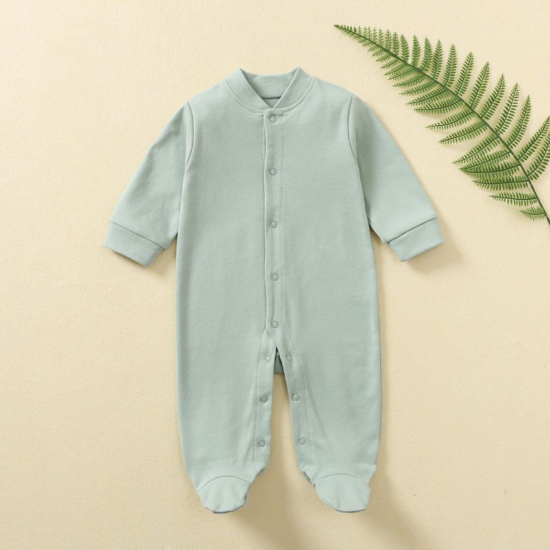 Hot Selling Long Sleeve 100% Cotton Newborn Footed Rompers Infant Bebe Clothes Overalls Pajamas Baby Romper