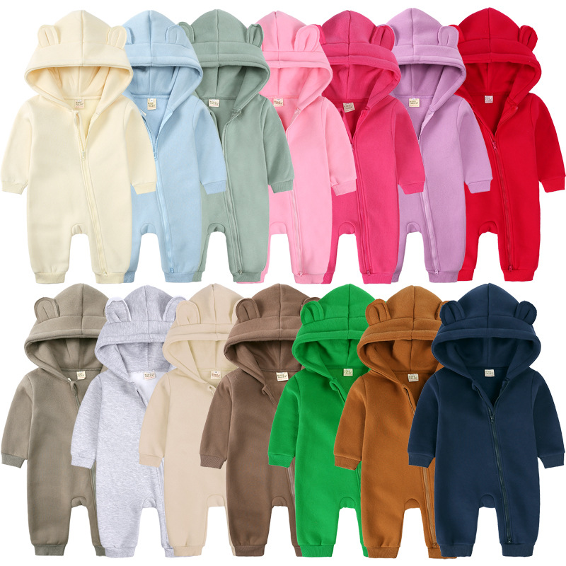 Unisex Floral Print Baby Romper Long Sleeve Cotton Spandex Fabric Baby Romper Jumpsuit Snap Button Closure Newborn Baby Clothes