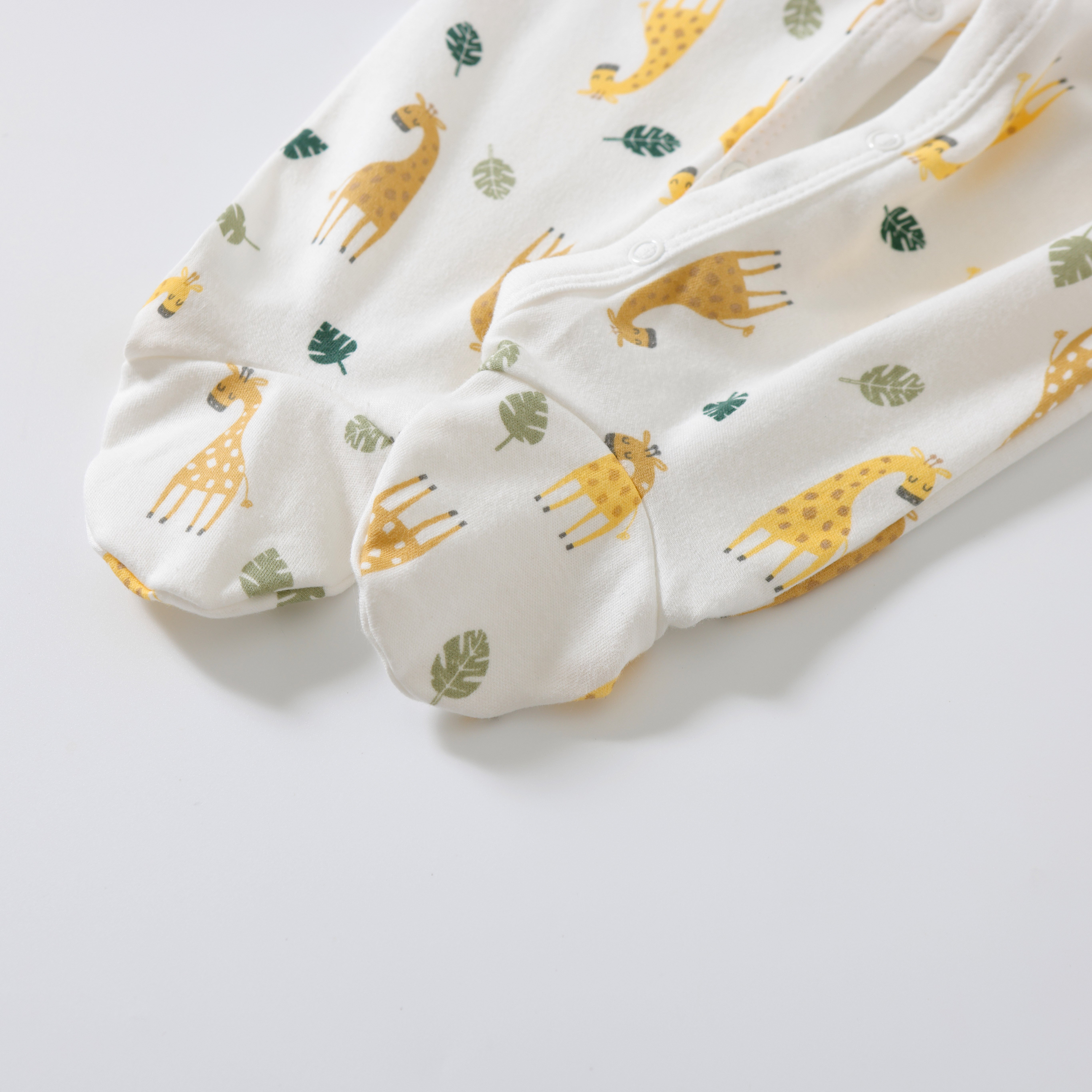 0-24 Months 100% Cotton Infant Toddlers Pajamas Animals Printed Long Sleeve Baby Rompers