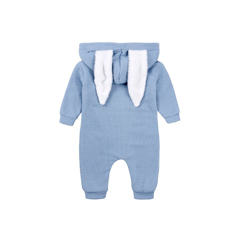 Winter Newborn Boys Girls Clothes Rabbit Ear Hooded Jumpsuit For Baby
