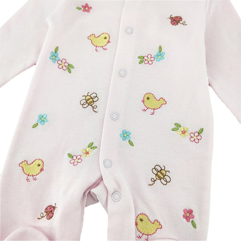 Newborn Baby Girl Gift Clothing Set 100% Cotton Layette 7 PCS romper Set with bodysuit, Jacket, Pants, Hat, Glove and Bib