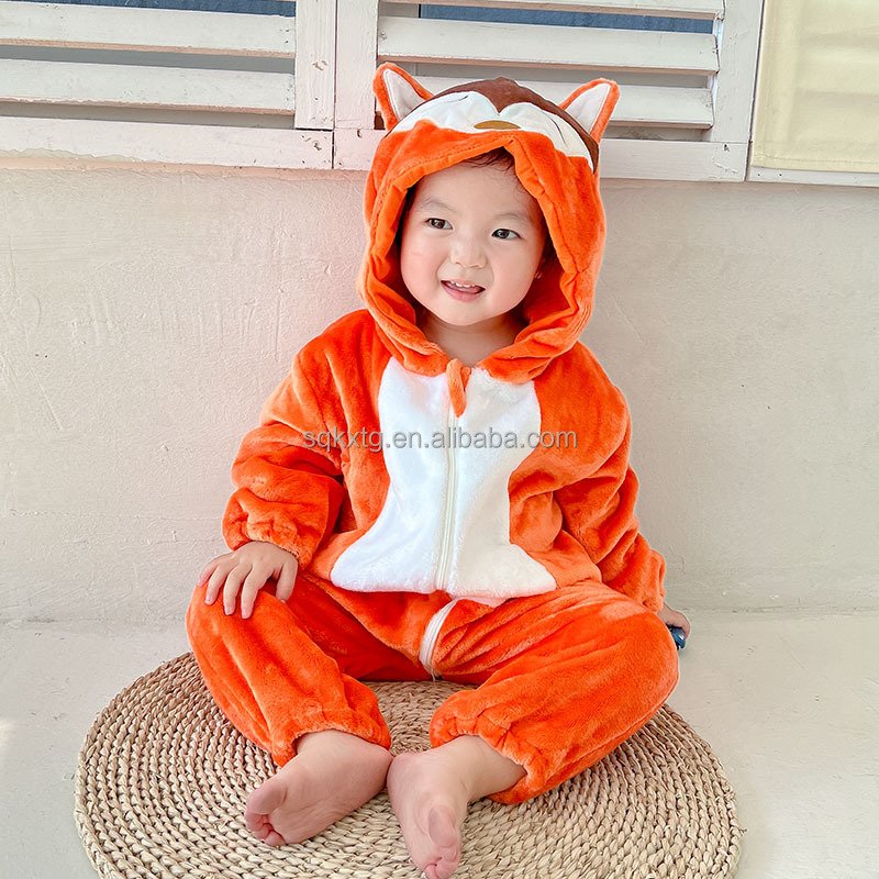 High quality 2023 Flannel Autumn And Winter Infant Girls Boys Clothes Winter Animal Newborn Baby Rompers
