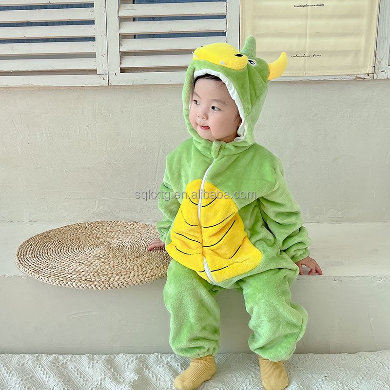 High quality 2023 Flannel Autumn And Winter Infant Girls Boys Clothes Winter Animal Newborn Baby Rompers