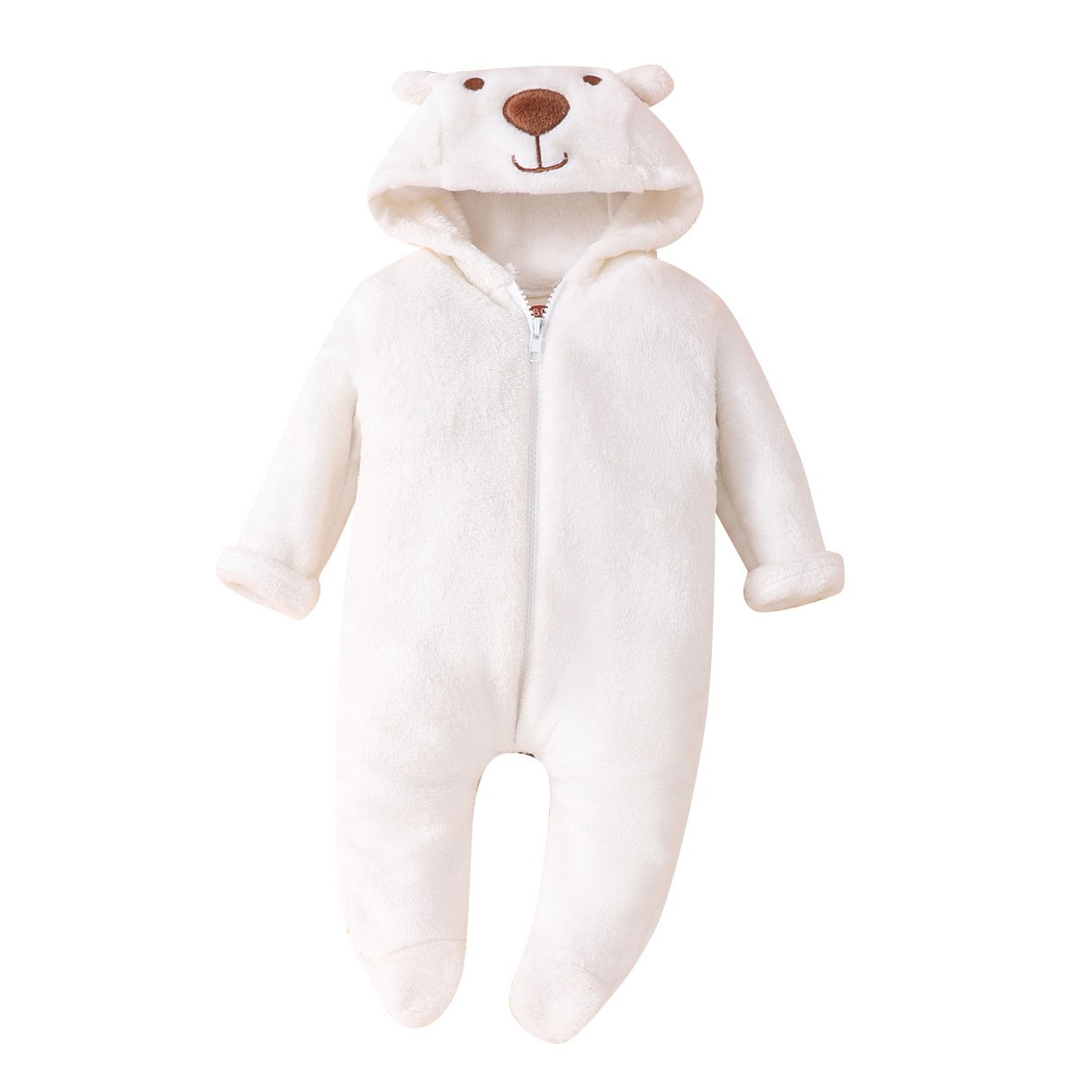 0-12 months winter thick fluffy cotton 100% knit boys new born outfit blank baby clothes long sleeve newborn jumpsuit romper set