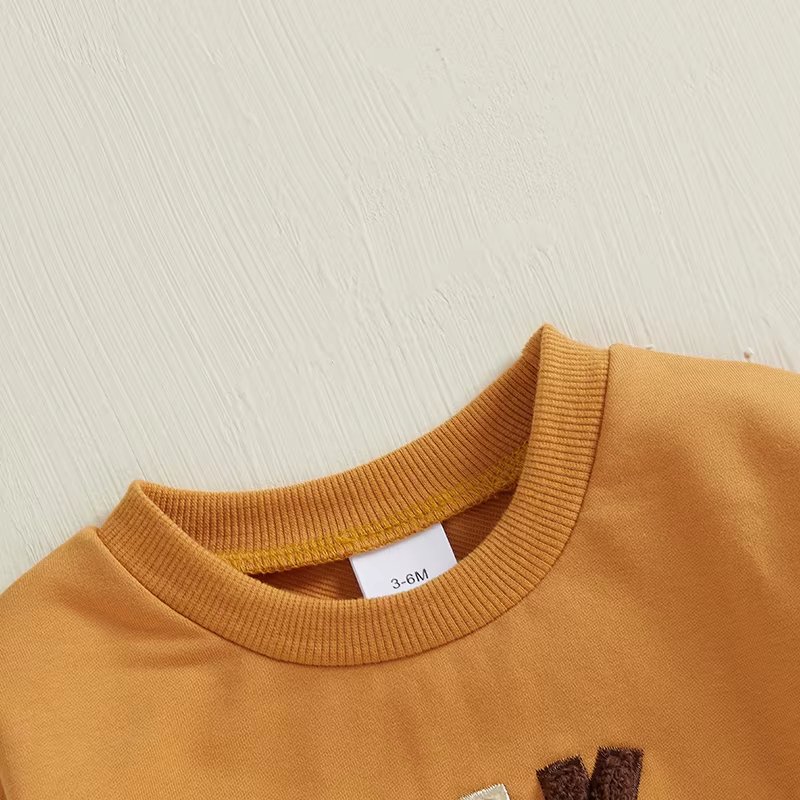 1 Pcs Private Label Plain Cotton Clothes Autumn Winter Newborn Infant Toddler Boys Girls Thanksgiving Day Baby Romper
