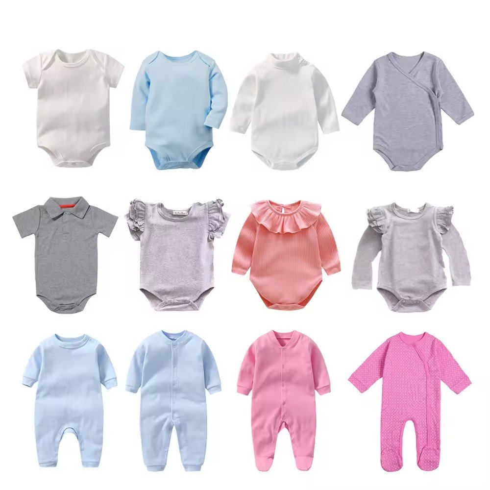 Custom Magnetic Snap Buttons Baby Clothes Blank New Born Baby Sleeper Infant Bodysuit Magnetic Summer Baby Romper