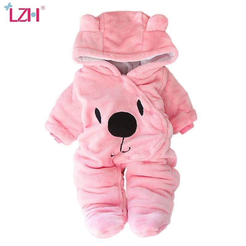 LZH Winter Baby Rompers Newborn Jumpsuits Rompers Fashion Baby Clothing