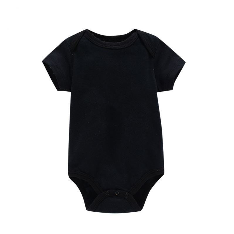 Short Sleeve One-Piece Summer Solid Plain Romper Blank Onesie Baby Bodysuits Clothing Clothes Jumpsuit Pajamas