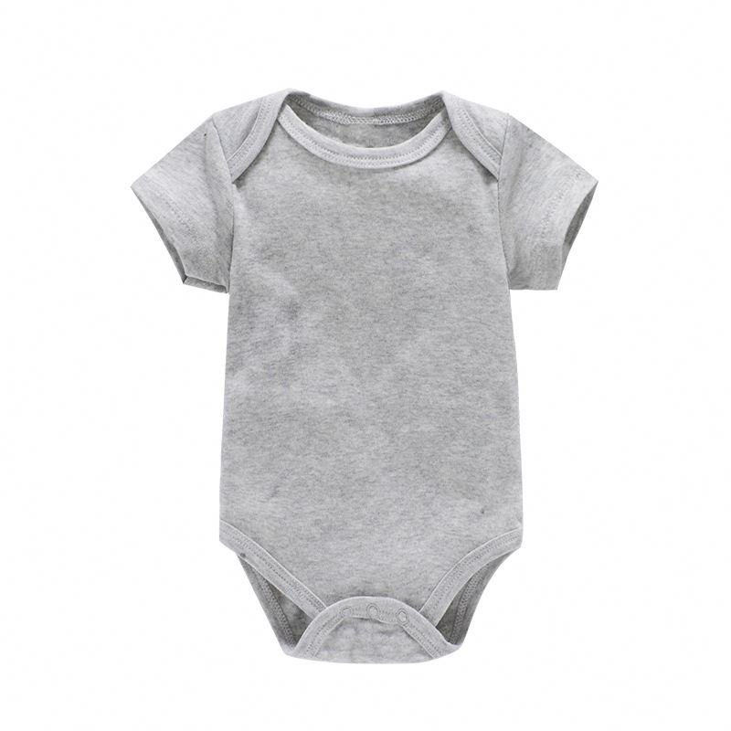Short Sleeve One-Piece Summer Solid Plain Romper Blank Onesie Baby Bodysuits Clothing Clothes Jumpsuit Pajamas