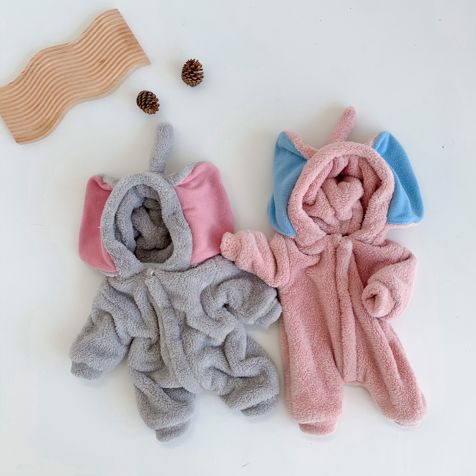Wholesale 2024 Winter Baby Clothing Cute Style Baby Elephant Long Sleeve Warm Cotton Baby Rompers