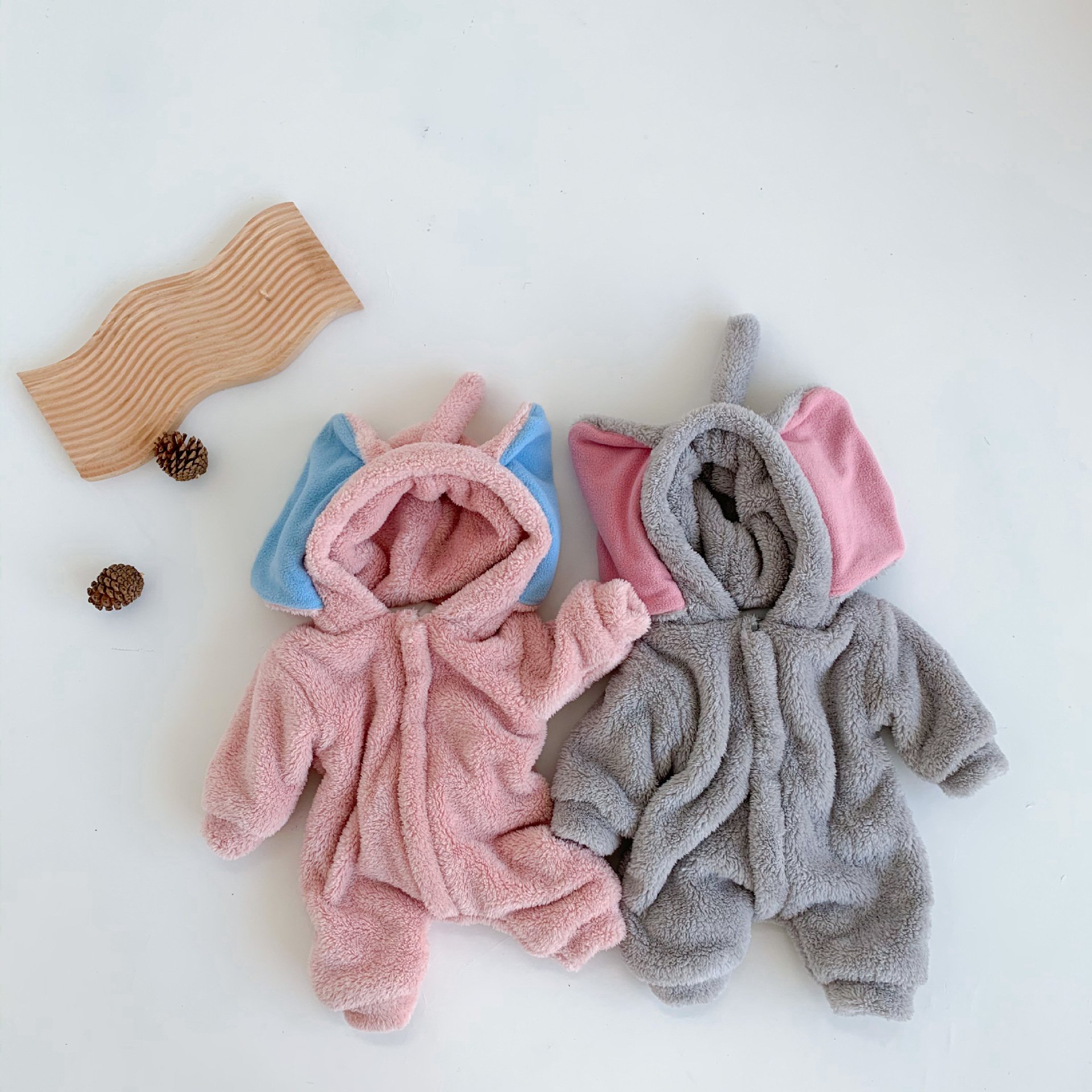 Wholesale 2024 Winter Baby Clothing Cute Style Baby Elephant Long Sleeve Warm Cotton Baby Rompers