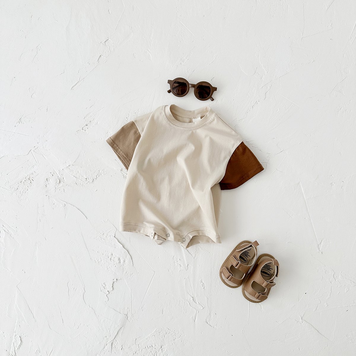 Summer Newborn Baby 0-24M Rompers Patchwork Color Boys Girls Clothes Jumpsuit Cotton Short Sleeve Bodysuit