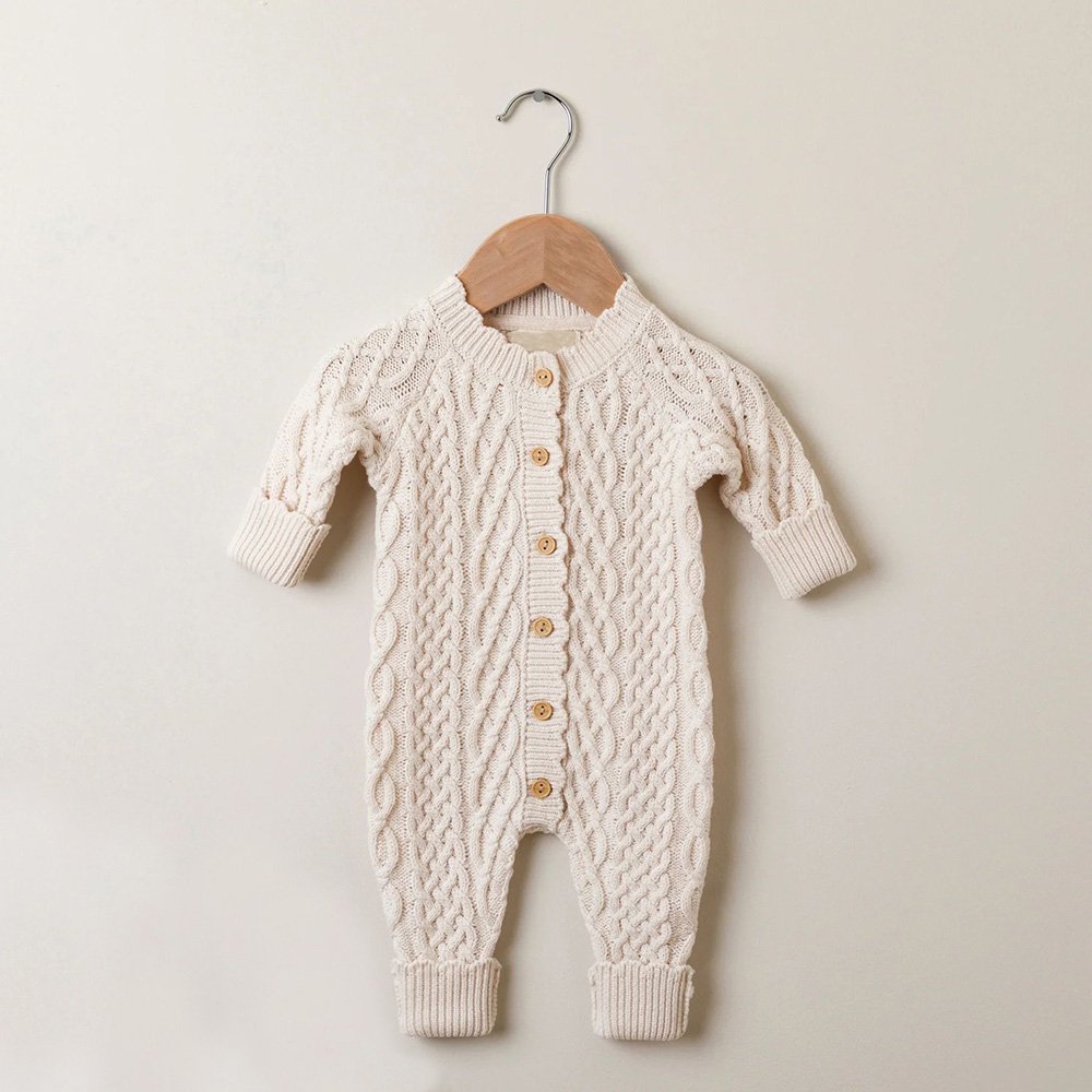 Custom oem Winter Fall knit overalls baby Clothes cotton Rompers Knitted newborn Clothing Boutiques new born baby rompers