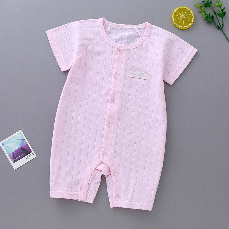 New baby clothes 2023 Cotton baby onesie summer thin 0-1 year old baby short sleeve climbing suit