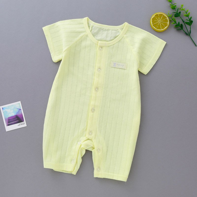 New baby clothes 2023 Cotton baby onesie summer thin 0-1 year old baby short sleeve climbing suit