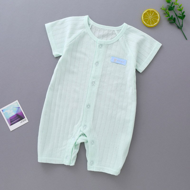 New baby clothes 2023 Cotton baby onesie summer thin 0-1 year old baby short sleeve climbing suit